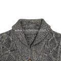 Men's Cable Knit Shawl Collar Pocket Button Cardigan